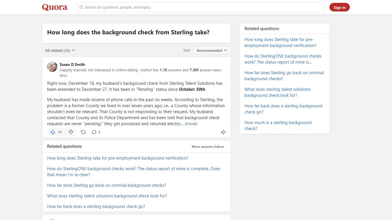 How long does the background check from Sterling take?